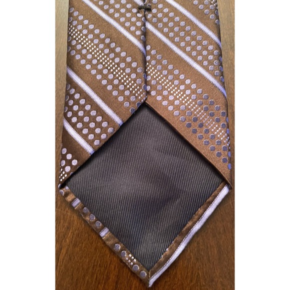 Louis Dell Olio Made In Italy Brown And Purple 100% Silk L58” W”3.50 - Picture 5 of 7